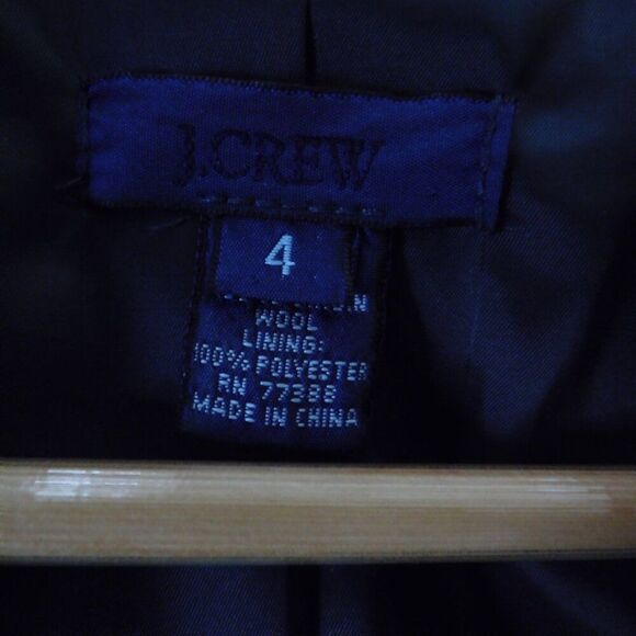 J Crew Womens Super 120s 100% Wool  Button Blazer Jacket Size 4 Gray Pinstripe - Picture 5 of 8